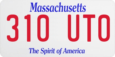 MA license plate 310UT0