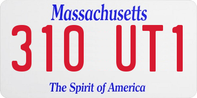 MA license plate 310UT1