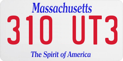 MA license plate 310UT3