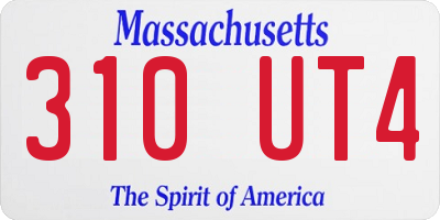 MA license plate 310UT4