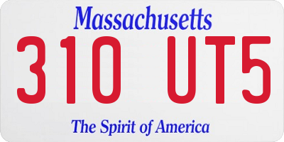 MA license plate 310UT5