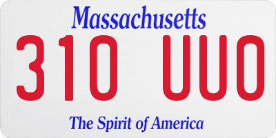 MA license plate 310UU0