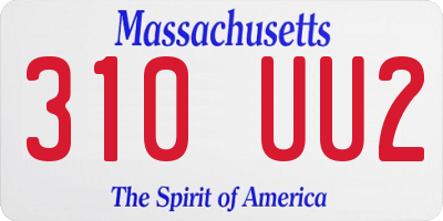 MA license plate 310UU2