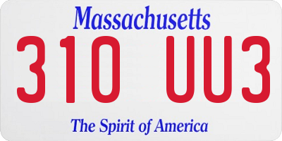 MA license plate 310UU3