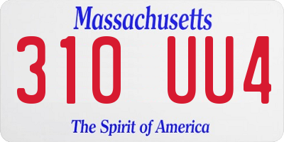 MA license plate 310UU4