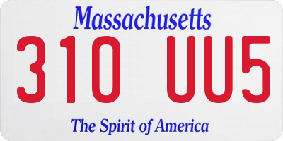 MA license plate 310UU5