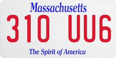 MA license plate 310UU6
