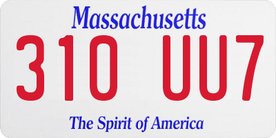 MA license plate 310UU7