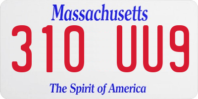 MA license plate 310UU9