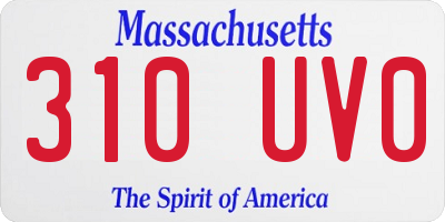 MA license plate 310UV0