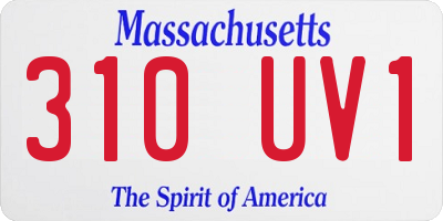 MA license plate 310UV1
