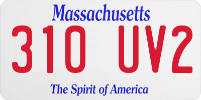 MA license plate 310UV2