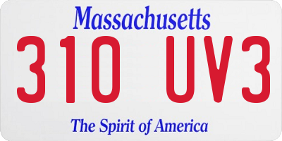 MA license plate 310UV3