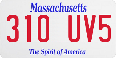 MA license plate 310UV5