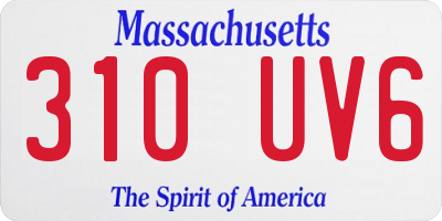 MA license plate 310UV6