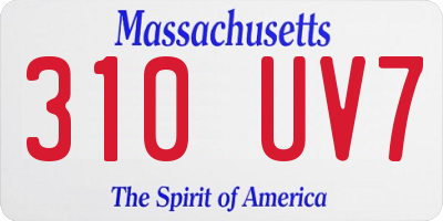 MA license plate 310UV7