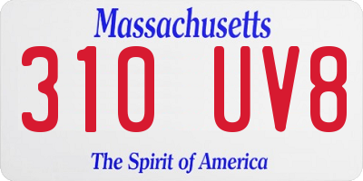 MA license plate 310UV8