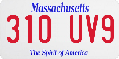 MA license plate 310UV9