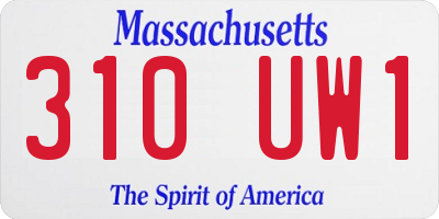MA license plate 310UW1