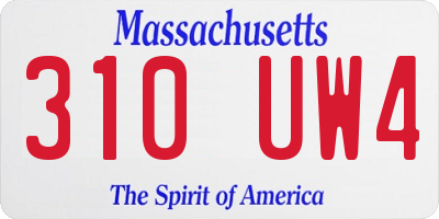 MA license plate 310UW4