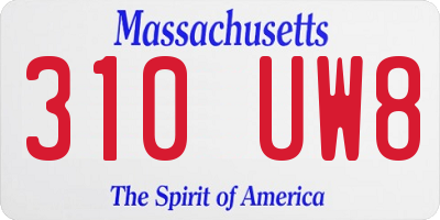 MA license plate 310UW8