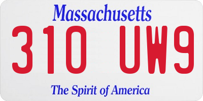 MA license plate 310UW9