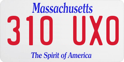 MA license plate 310UX0