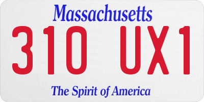 MA license plate 310UX1