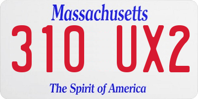 MA license plate 310UX2