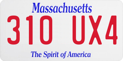 MA license plate 310UX4