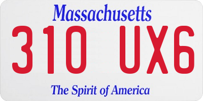 MA license plate 310UX6