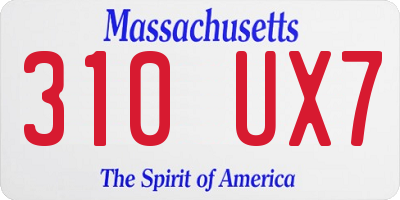 MA license plate 310UX7