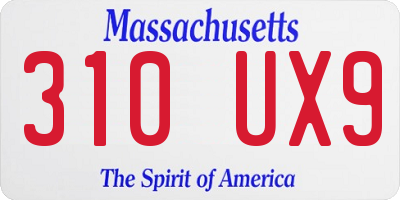 MA license plate 310UX9