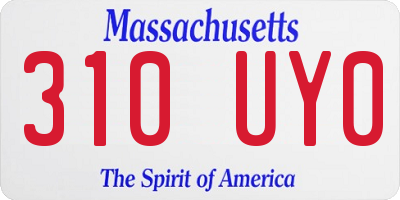 MA license plate 310UY0