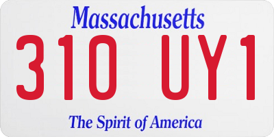 MA license plate 310UY1