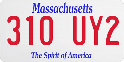 MA license plate 310UY2