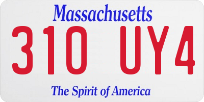 MA license plate 310UY4