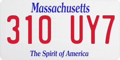 MA license plate 310UY7