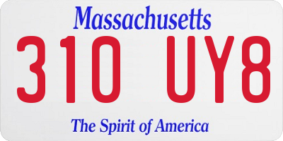 MA license plate 310UY8