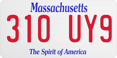 MA license plate 310UY9