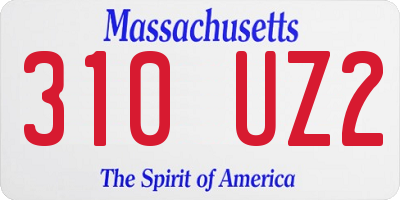 MA license plate 310UZ2