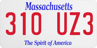 MA license plate 310UZ3