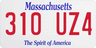 MA license plate 310UZ4