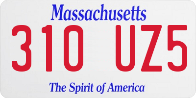 MA license plate 310UZ5