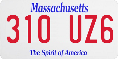 MA license plate 310UZ6