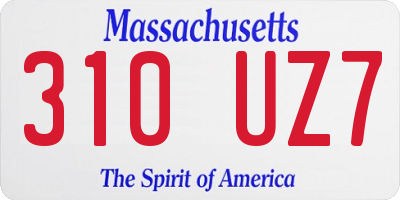 MA license plate 310UZ7