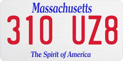 MA license plate 310UZ8