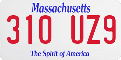 MA license plate 310UZ9