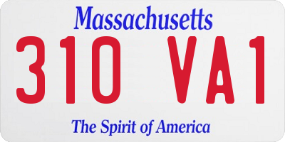 MA license plate 310VA1