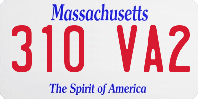 MA license plate 310VA2